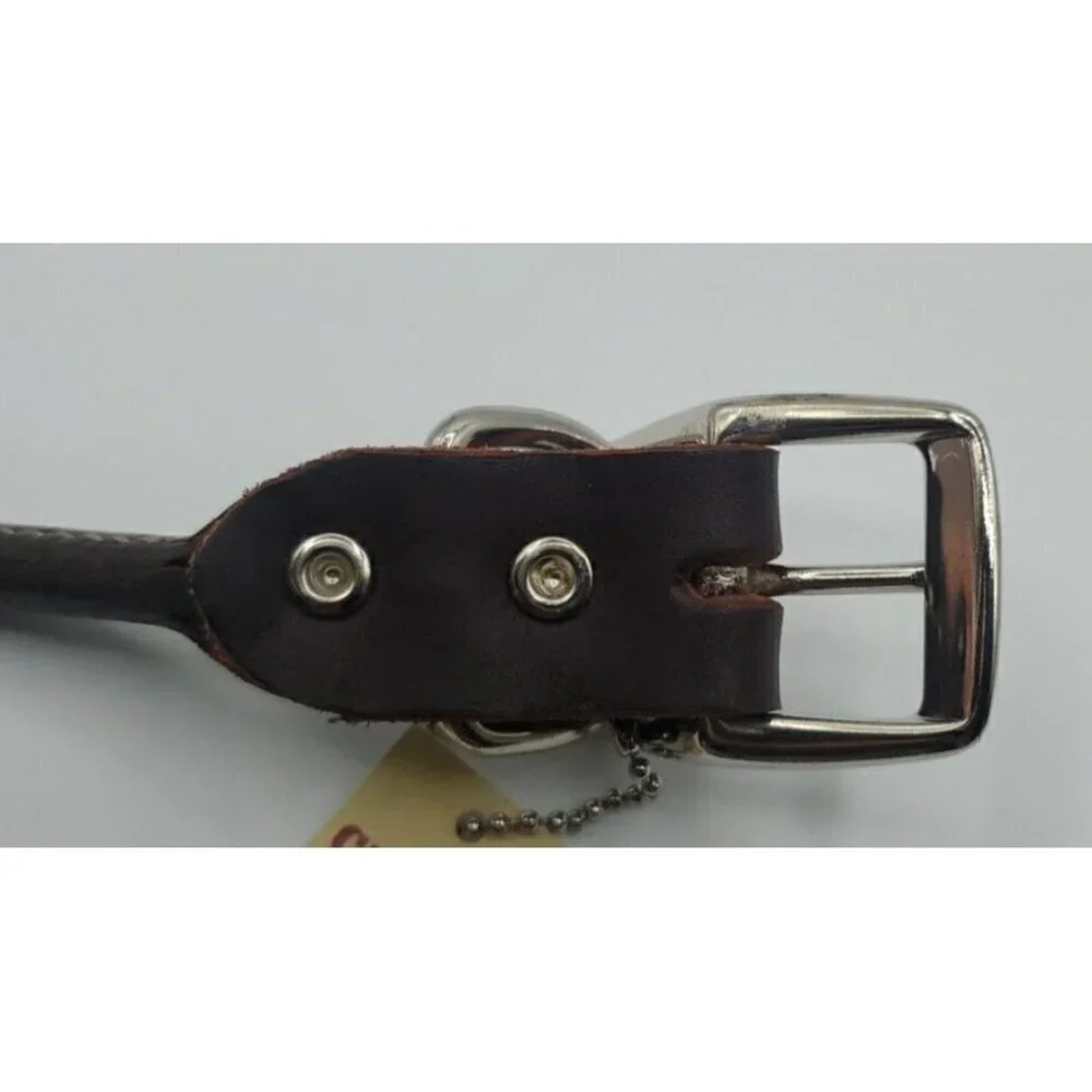 Circle T Pet Brown Leather Round Flat Rolled Dog Collar - 22 Inch NWT